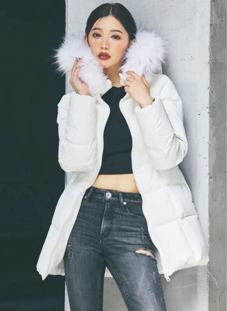 GYDA ベルト付きロングダウンコート　クリーニング済み