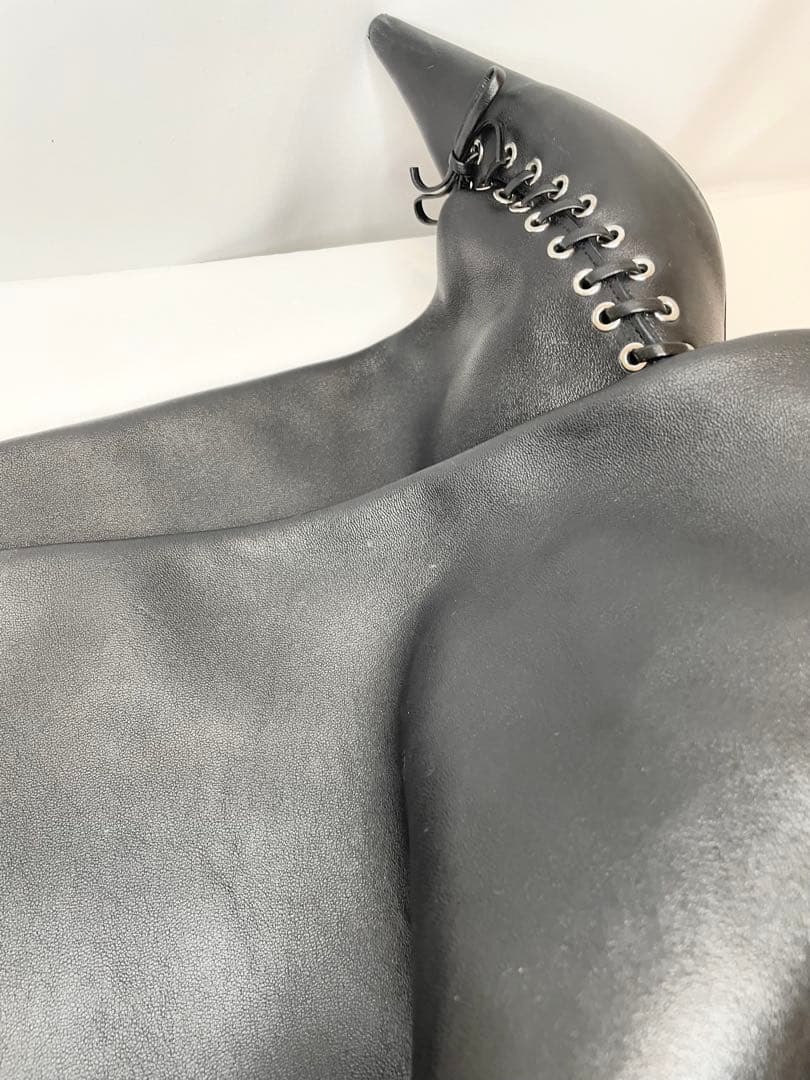 ALL-IN ブラック Level サイハイ ソフトレザー ロングブーツ