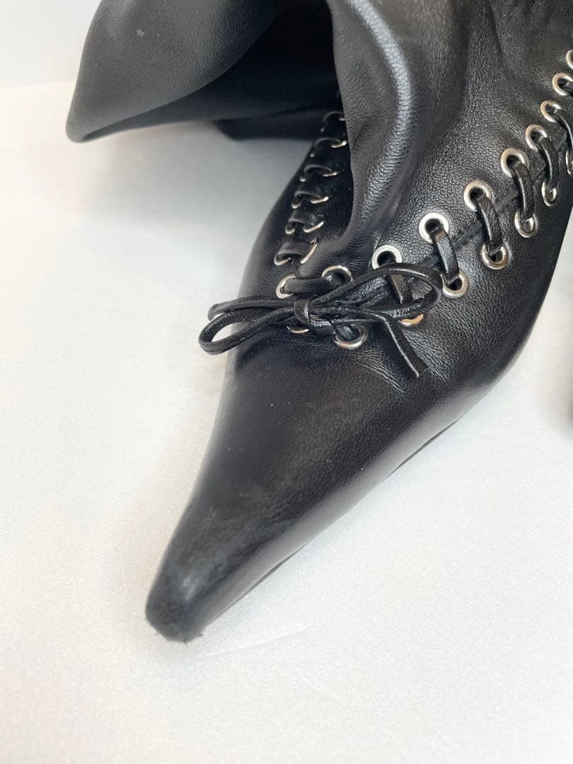 ALL-IN ブラック Level サイハイ ソフトレザー ロングブーツ