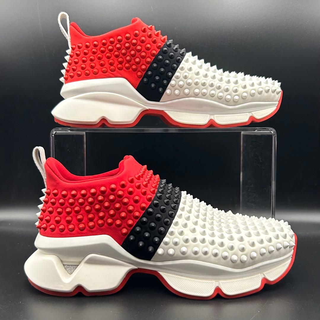 【美品】クリスチャンルブタン スパイクスニーカー スタッズ メンズ￼ 白 39