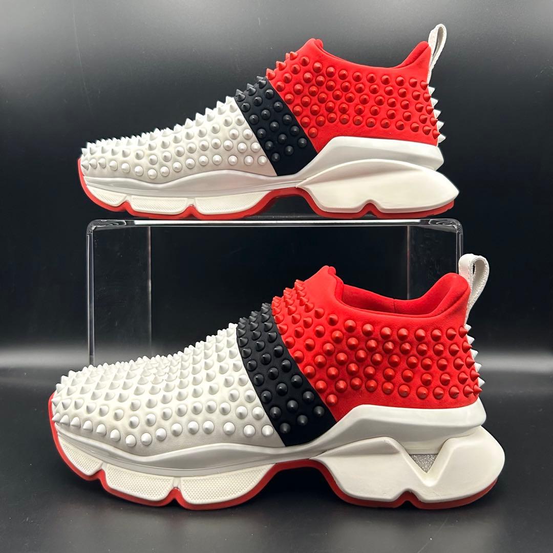 【美品】クリスチャンルブタン スパイクスニーカー スタッズ メンズ￼ 白 39