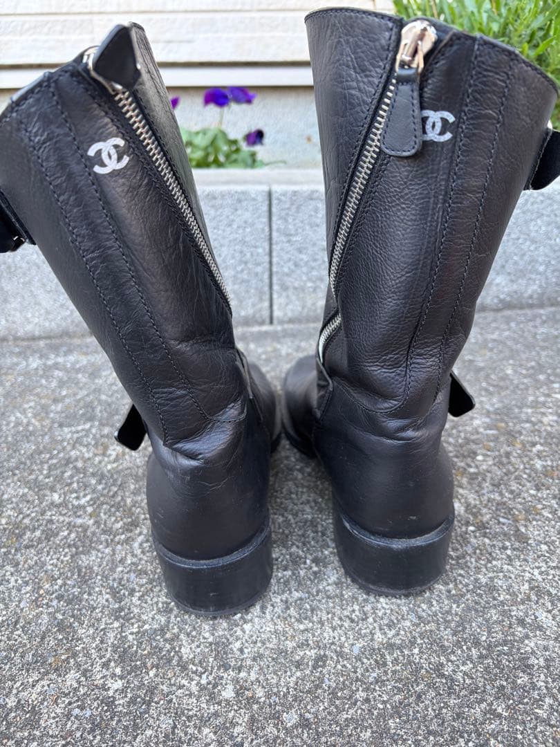 chanel ロングブーツ