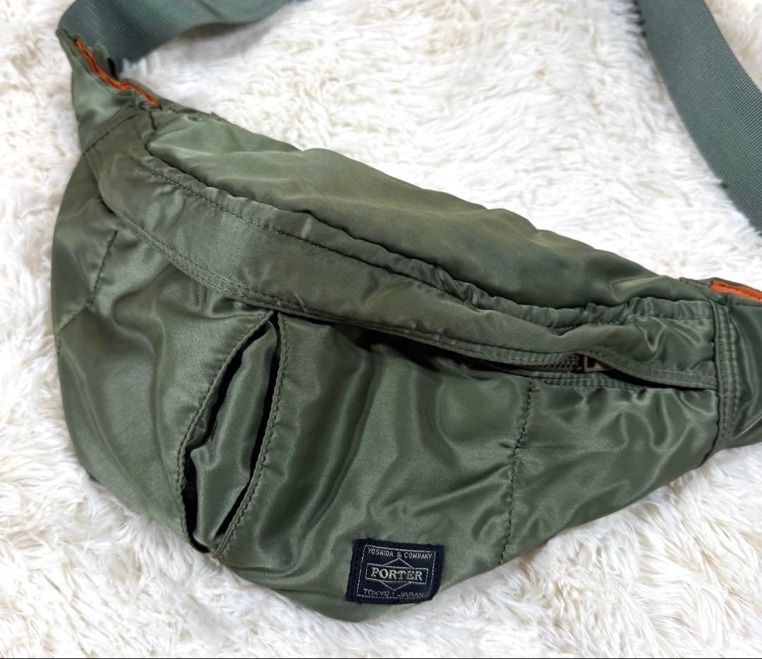 PORTER　ポーター　タンカー　ボディバッグ　セージグリーン 美品