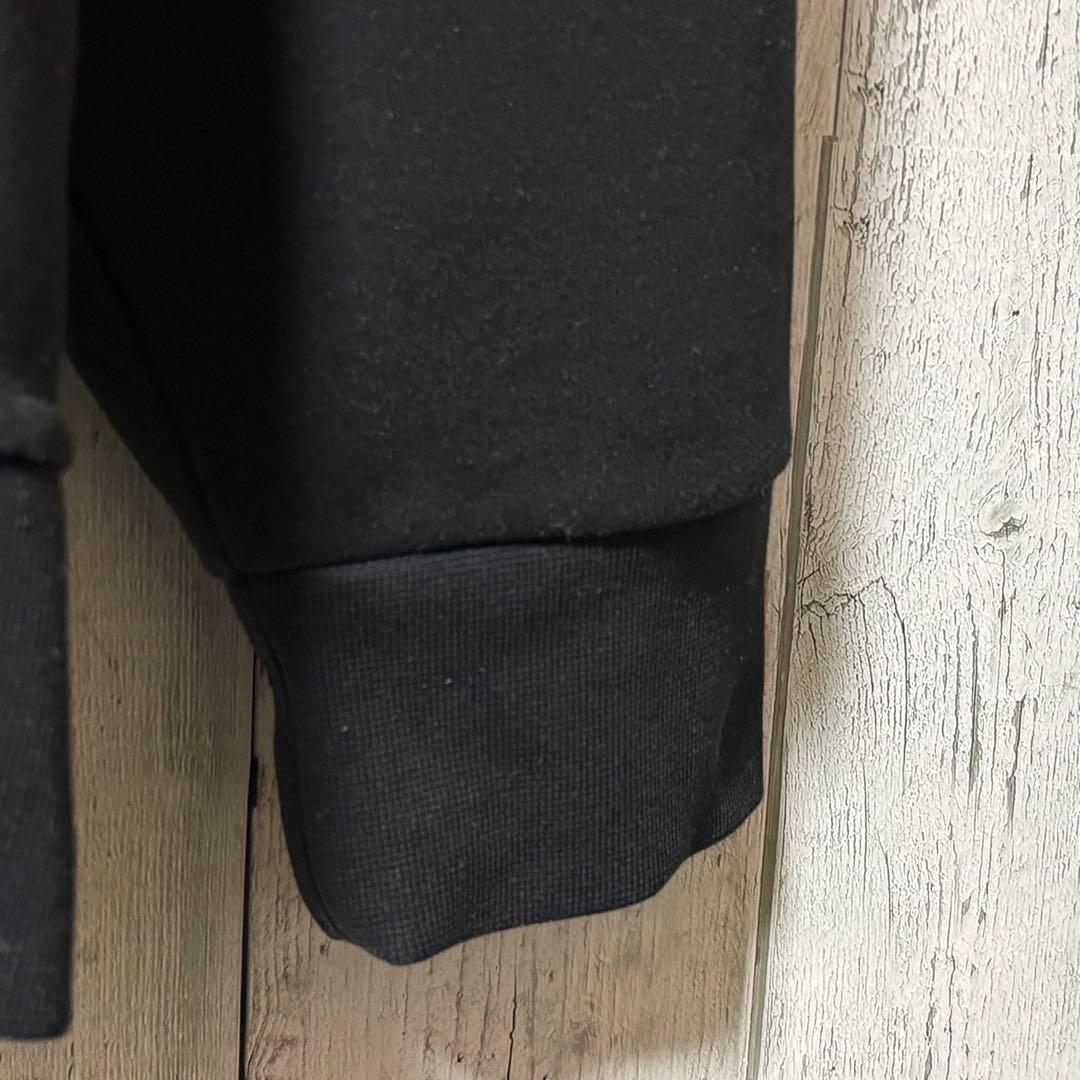 ポロラルフローレン　刺繍ロゴ　ジップパーカー　素材切替デザイン　黒　L