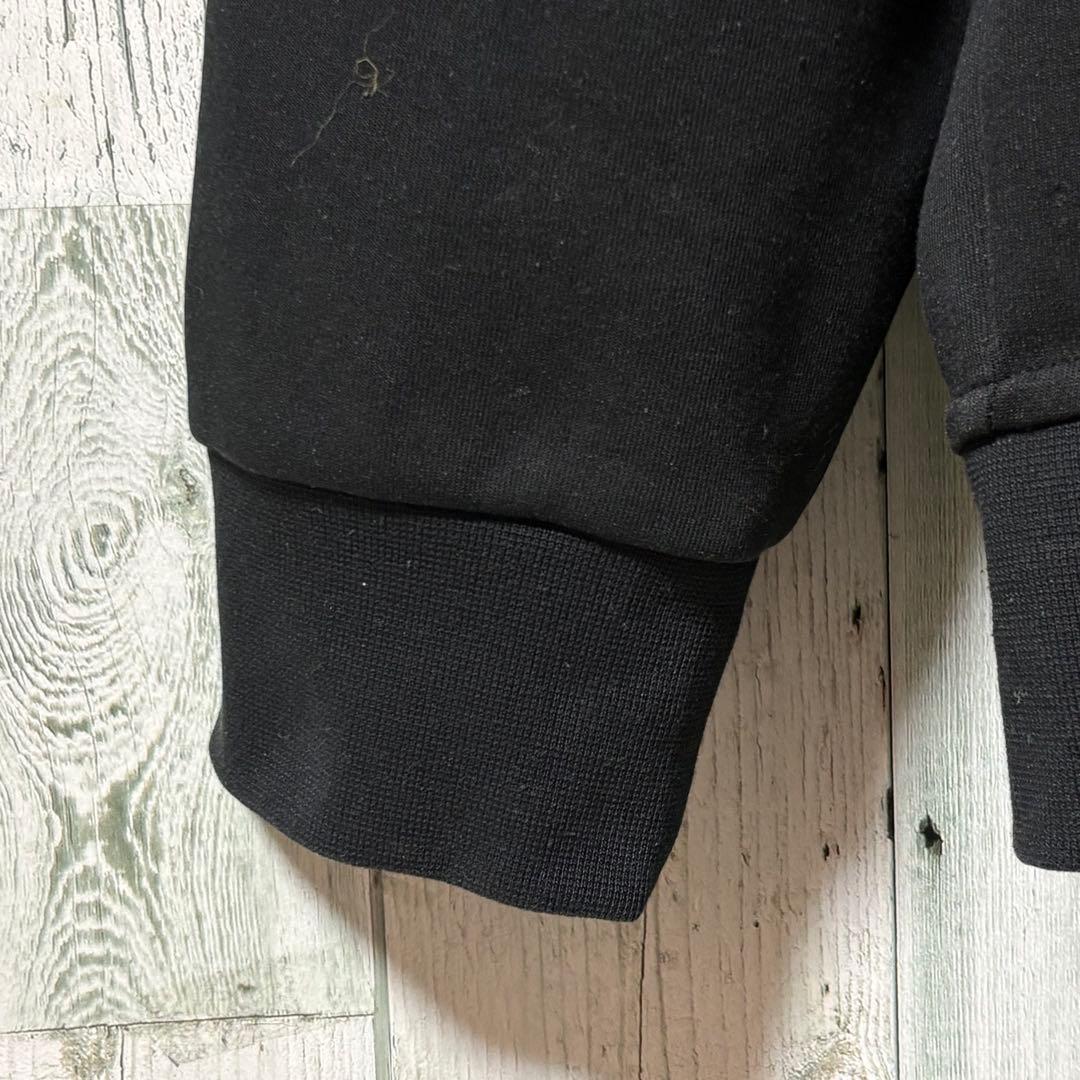 ポロラルフローレン　刺繍ロゴ　ジップパーカー　素材切替デザイン　黒　L