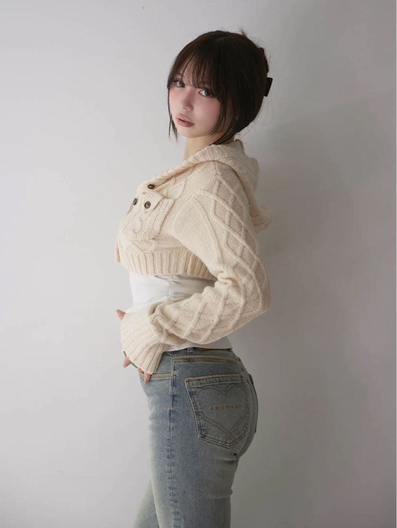 ☘️即日発送☘️ Mary logo cable knit set andmary