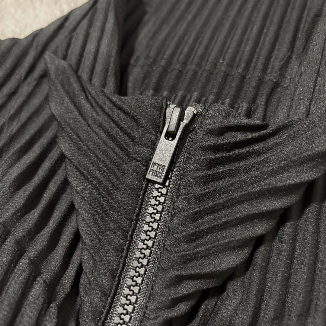 homme plisse basics ジップブルゾン ブラック