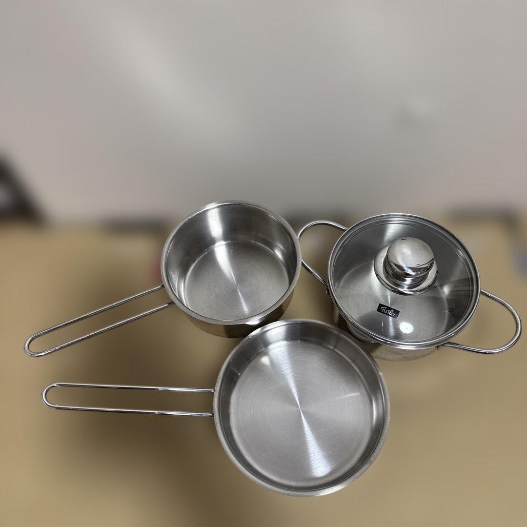 フィスラー スナッキーセット 鍋 フライパン ソースパン ガラス蓋 4点 セット