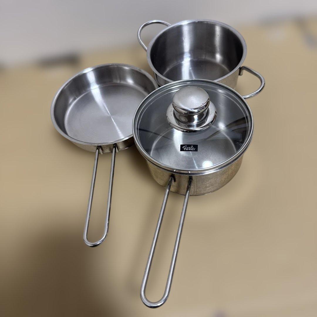 フィスラー スナッキーセット 鍋 フライパン ソースパン ガラス蓋 4点 セット