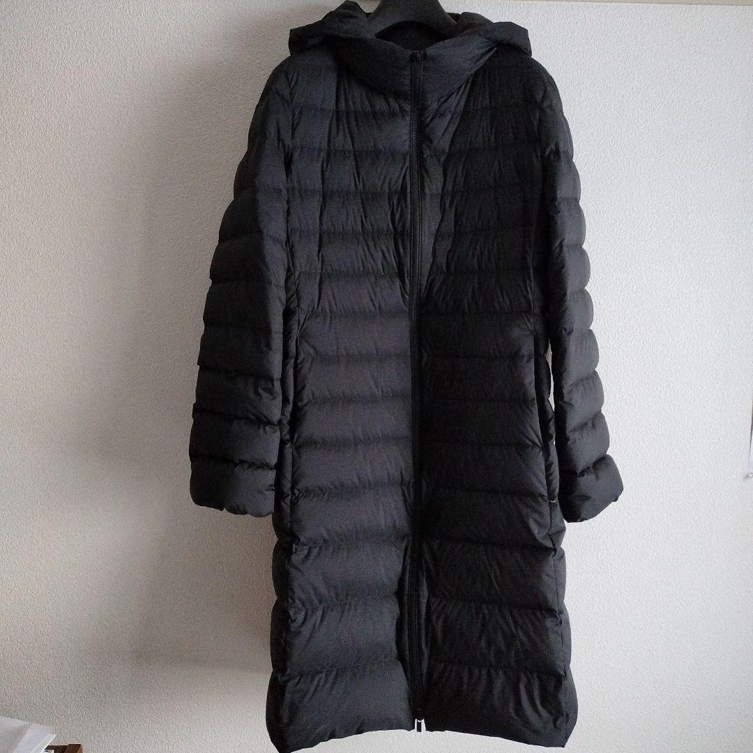 ユニクロ ウルトラライトダウンロングコート フーデット ブラック L