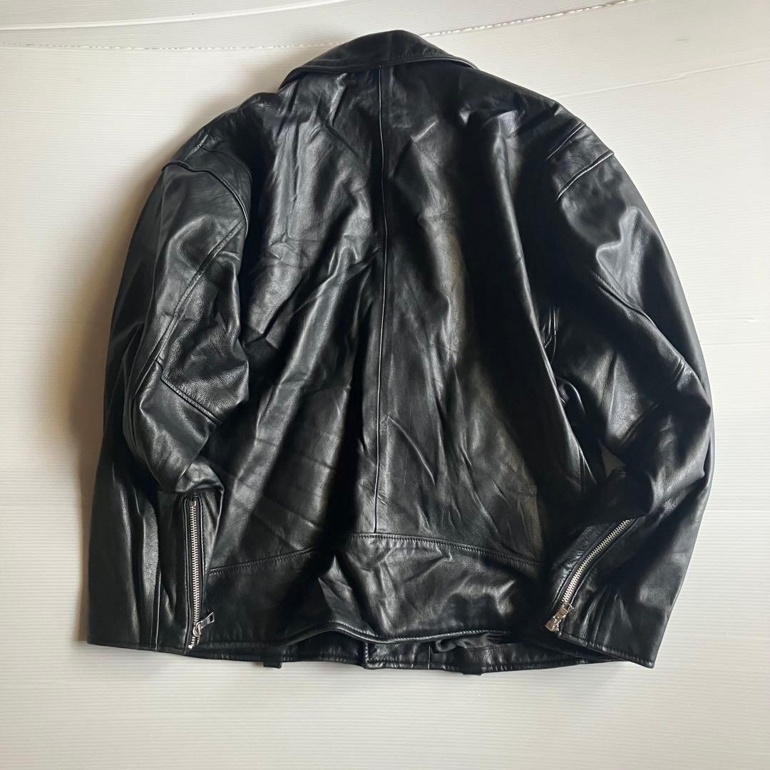 BEAMS HEART 羊革レザーダブルライダースジャケット黒Sビッグシルエット