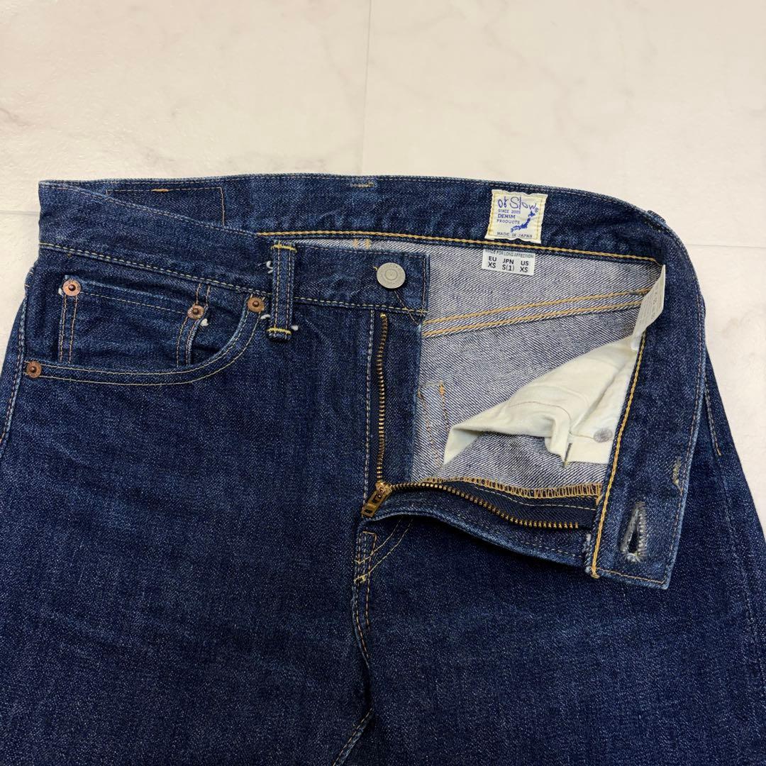 オアスロウ 105 ジップフライ　S 日本製　セルビッチ　デニムパンツ　紺
