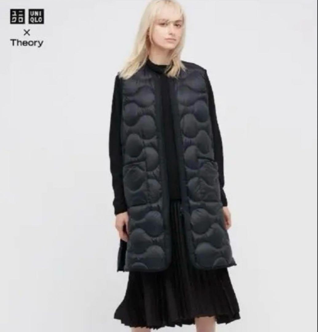 ユニクロ セオリー ウルトラライトダウンロングベスト身幅56cm 収納袋あり