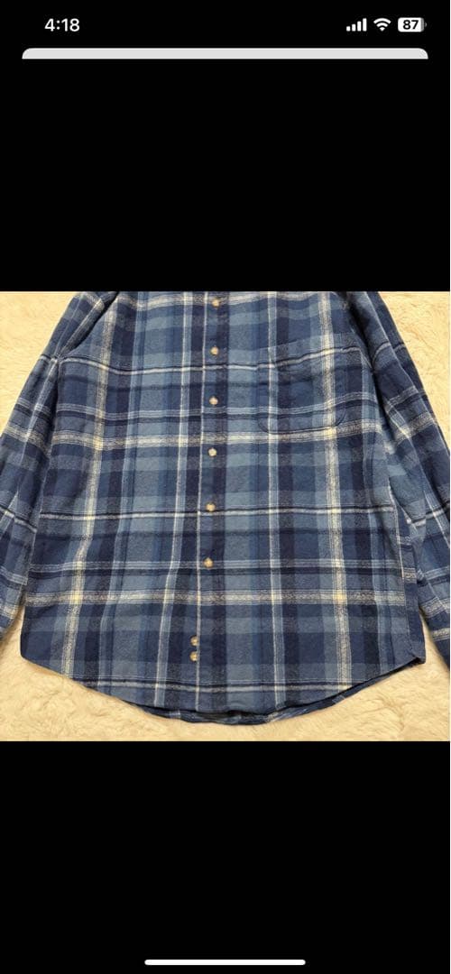 ペンドルトン　ネルシャツ 青系 チェック柄 長袖