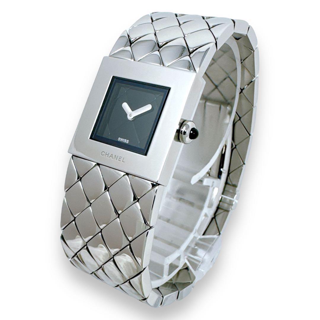 シャネル CHANEL マトラッセ ブラック 黒 クォーツ レディース 時計