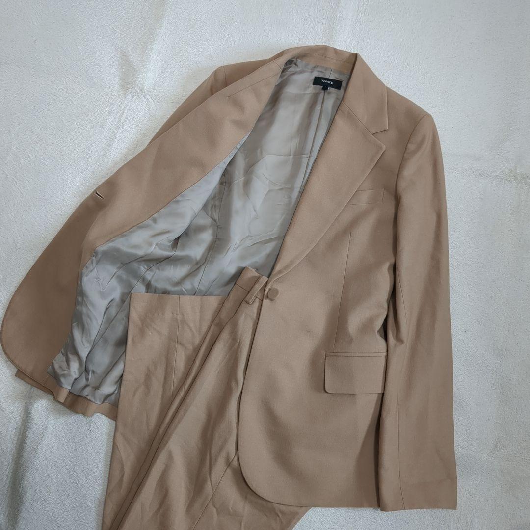 美品 セオリー サクソニー パンツスーツ セットアップ ベージュ 2サイズ