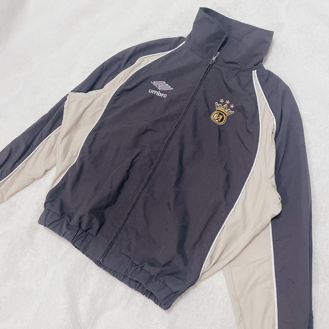 UMBRO×9090ナイロンジャケット コラボ 刺繍ロゴ　王冠　エンブレム　古着