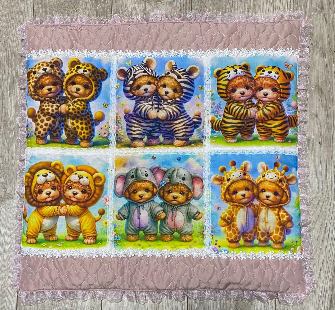 トイプードル♡カフェマット　布バスケット　バッグインバッグ