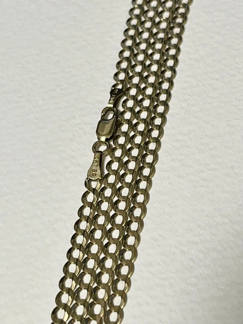 10k キューバンネックレス　3mm 60cm イエローゴールド