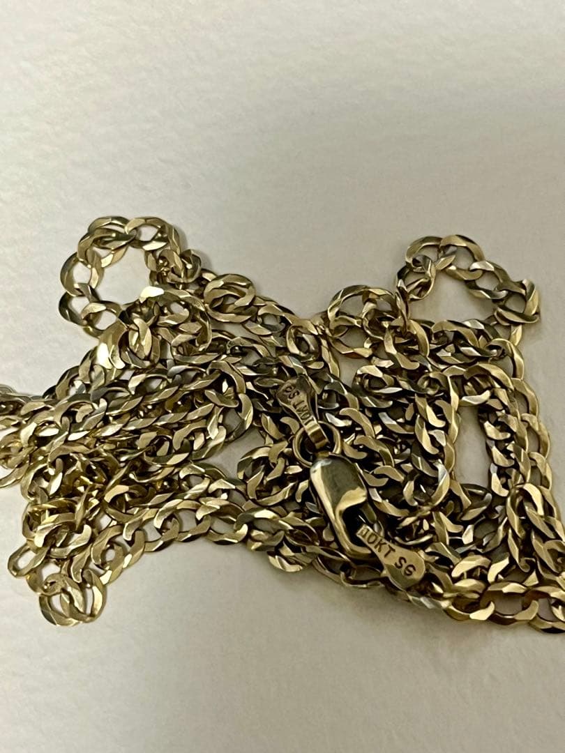 10k キューバンネックレス　3mm 60cm イエローゴールド