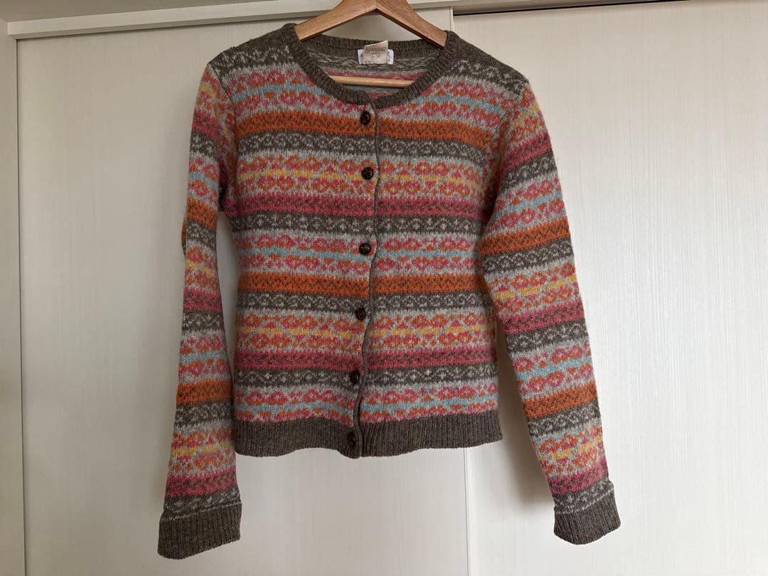 アニエスベー フェアアイル柄ウールカーディガン サイズ3 ノルディック