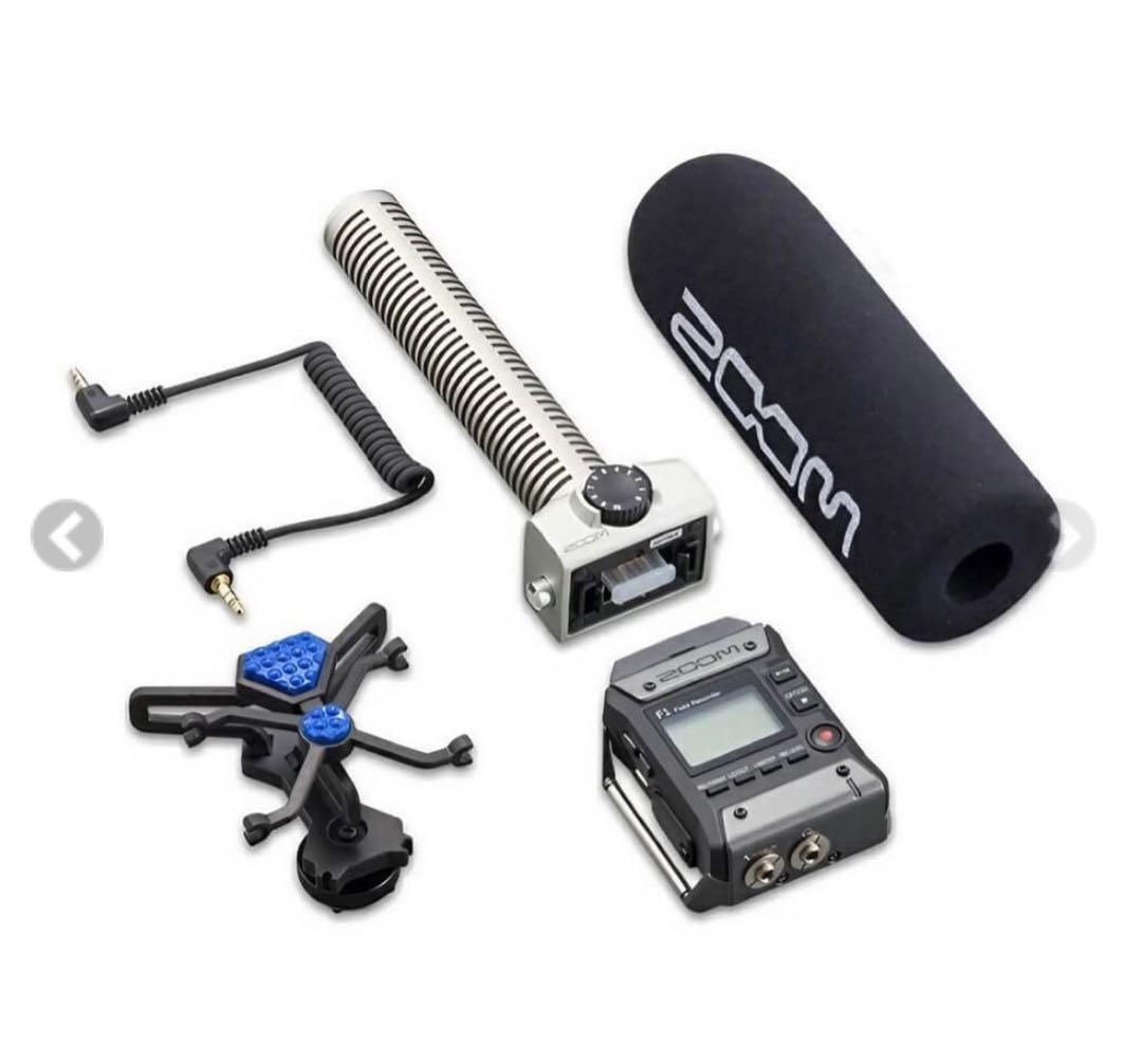 値下げ！Zoom F1 フィールドレコーダーセット、専用ケース、ステレオマイク