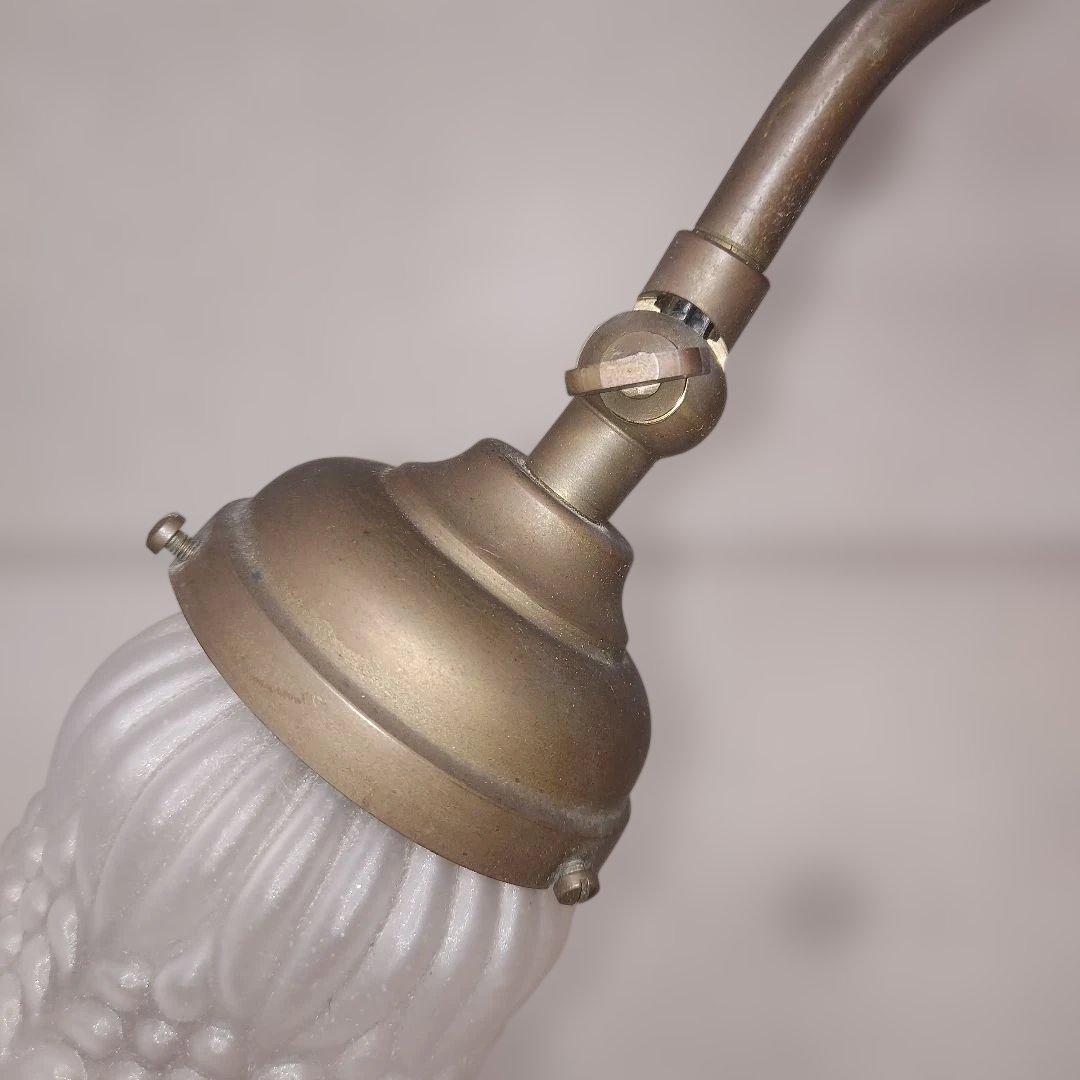 スランス製　デスクスタンド・フリルガラス・アンティーク・ビンテージ・真鍮製