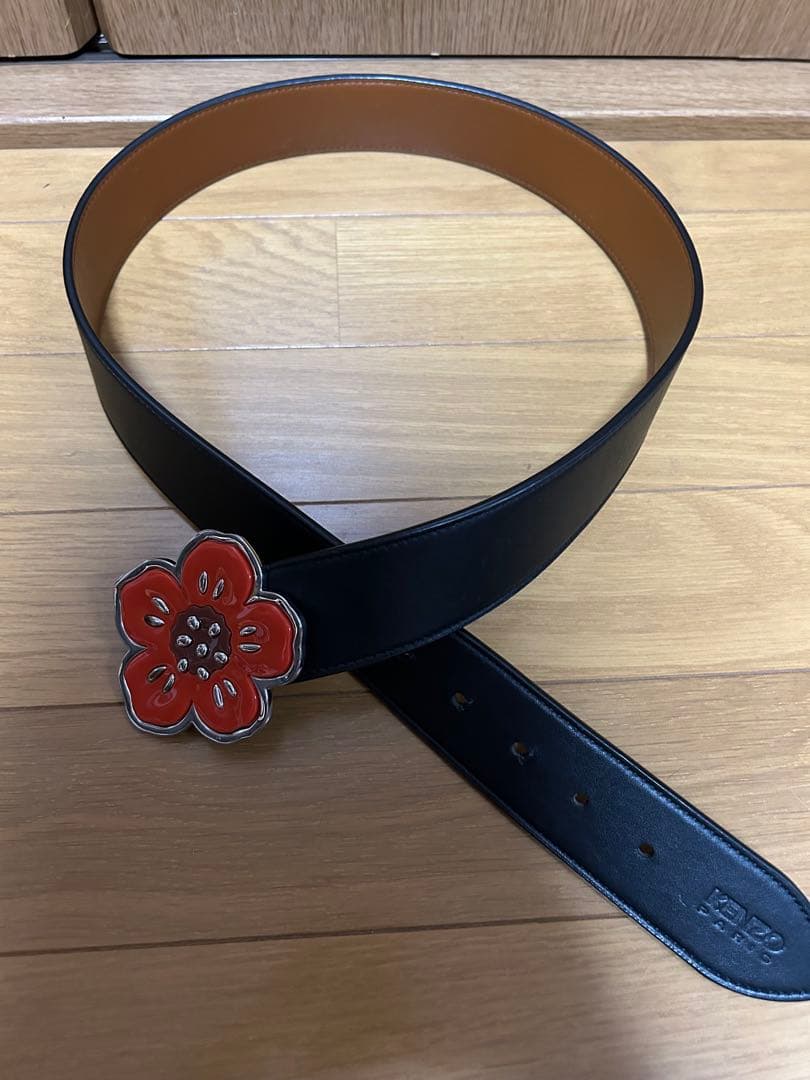 KENZO Boke Flower ワイド リバーシブル レザーベルト