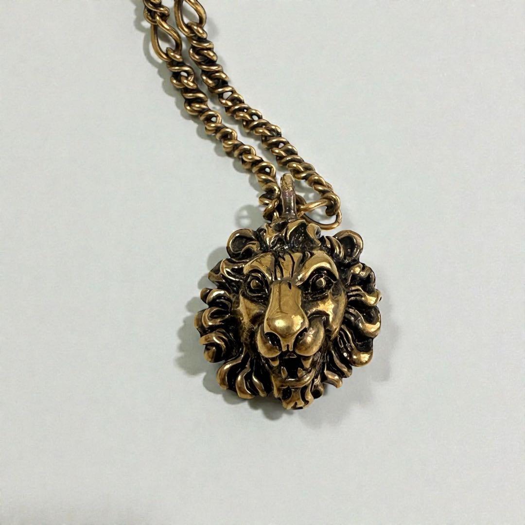 D*a様 GUCCI グッチ ライオンヘッド ゴールドネックレス アニマル ペン