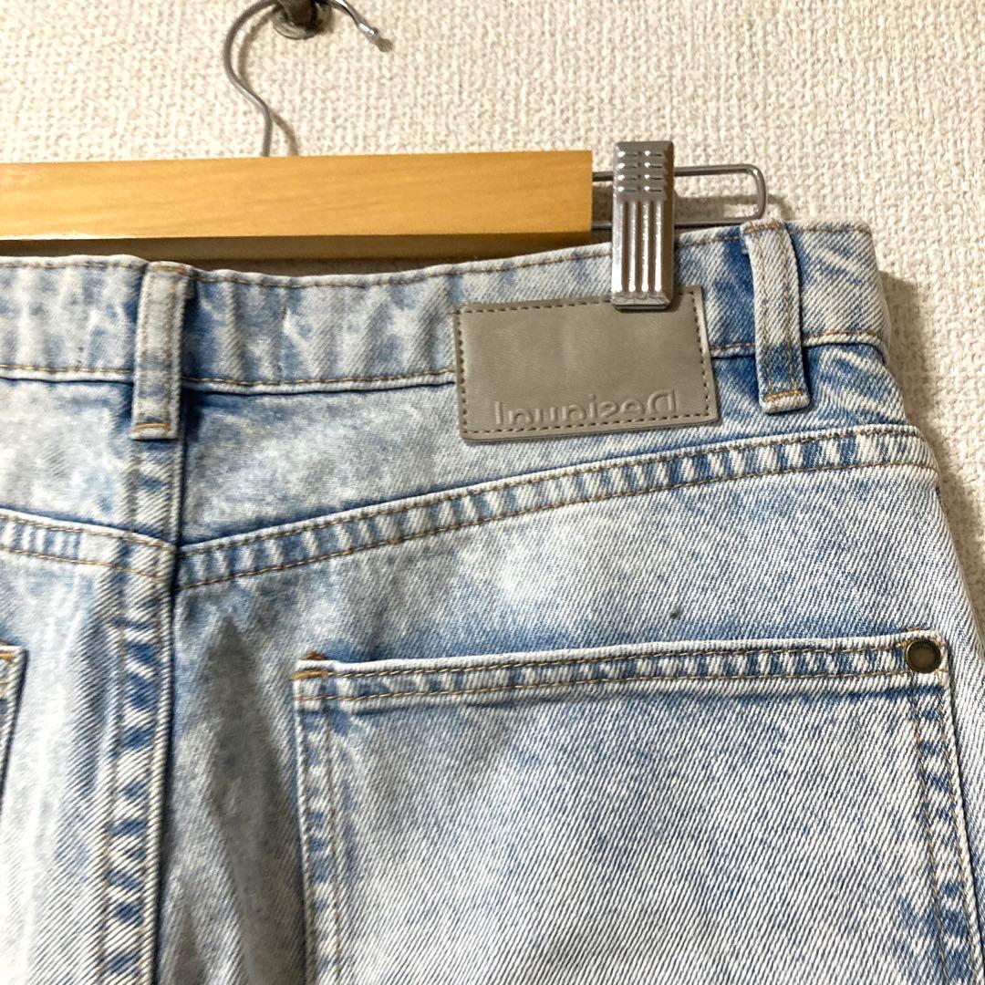 【美品】デシグアル　ミッキーマウス リラックスジーンズ　デニム　ダメージ　M