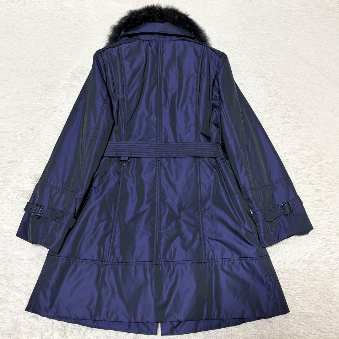 美品　バーバリーロンドン　中綿コート　ノバチェック　フォックス　ネイビー　46