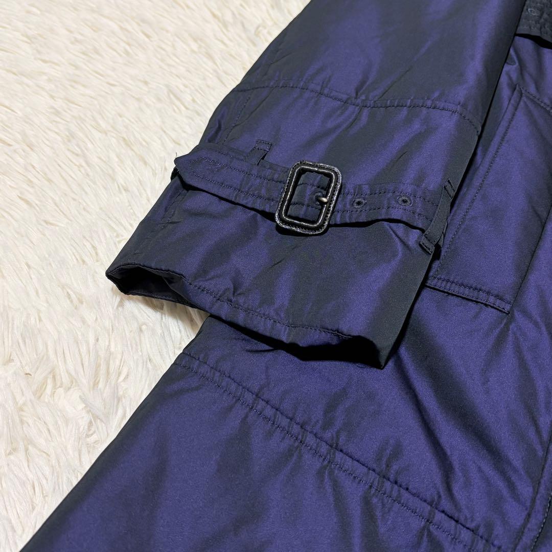 美品　バーバリーロンドン　中綿コート　ノバチェック　フォックス　ネイビー　46