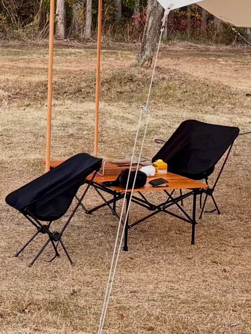 【アルペン限定】コールマン ウッドロールテーブル110茶色×黒 ※高さ2段階調整