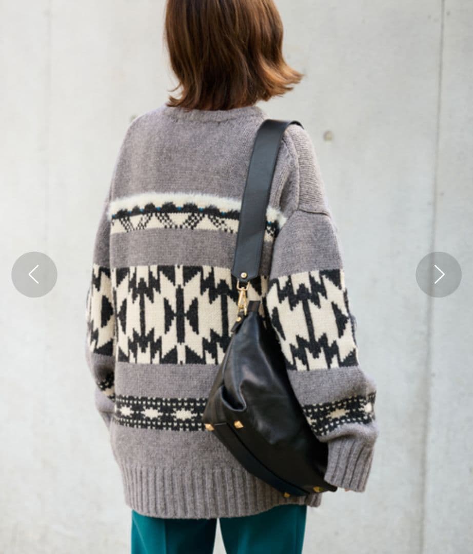 エコ様　極美品　フレームワーク　ジャガードZIPカーディガン