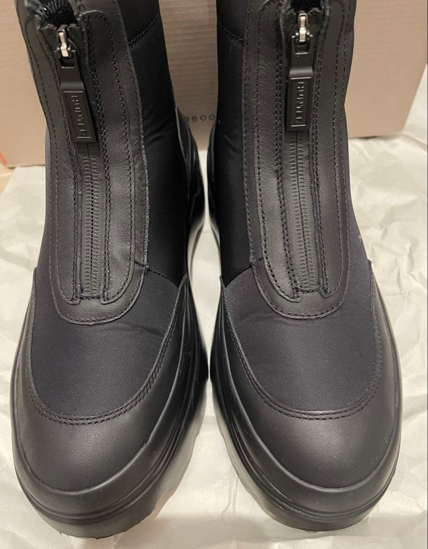 HUNTER エクスプローラー アンクル ジップ フラットフォームブーツ UK5