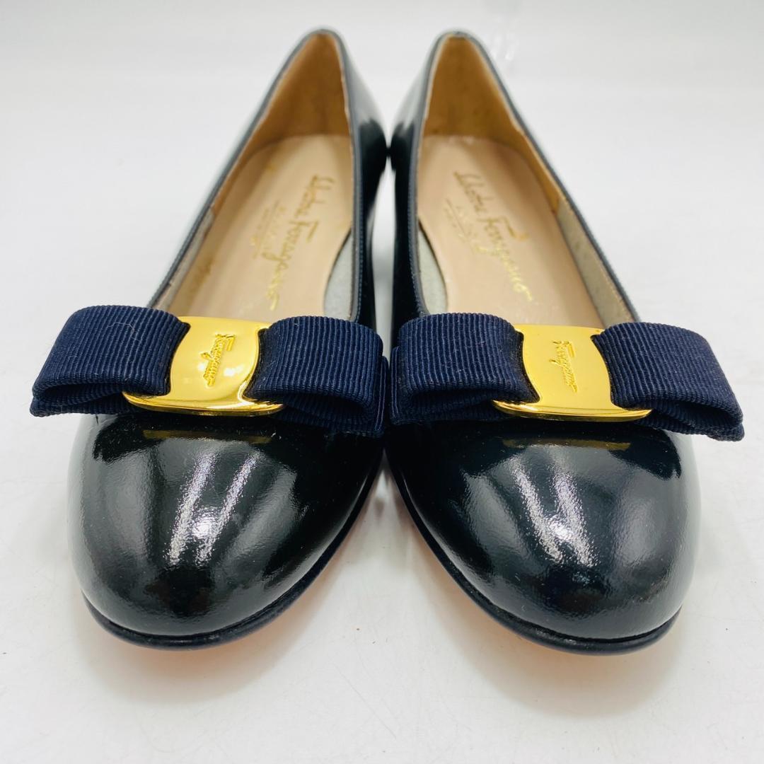 新品　Ferragamo　フェラガモ　ヴァラパンプス　リボン　5 1/2