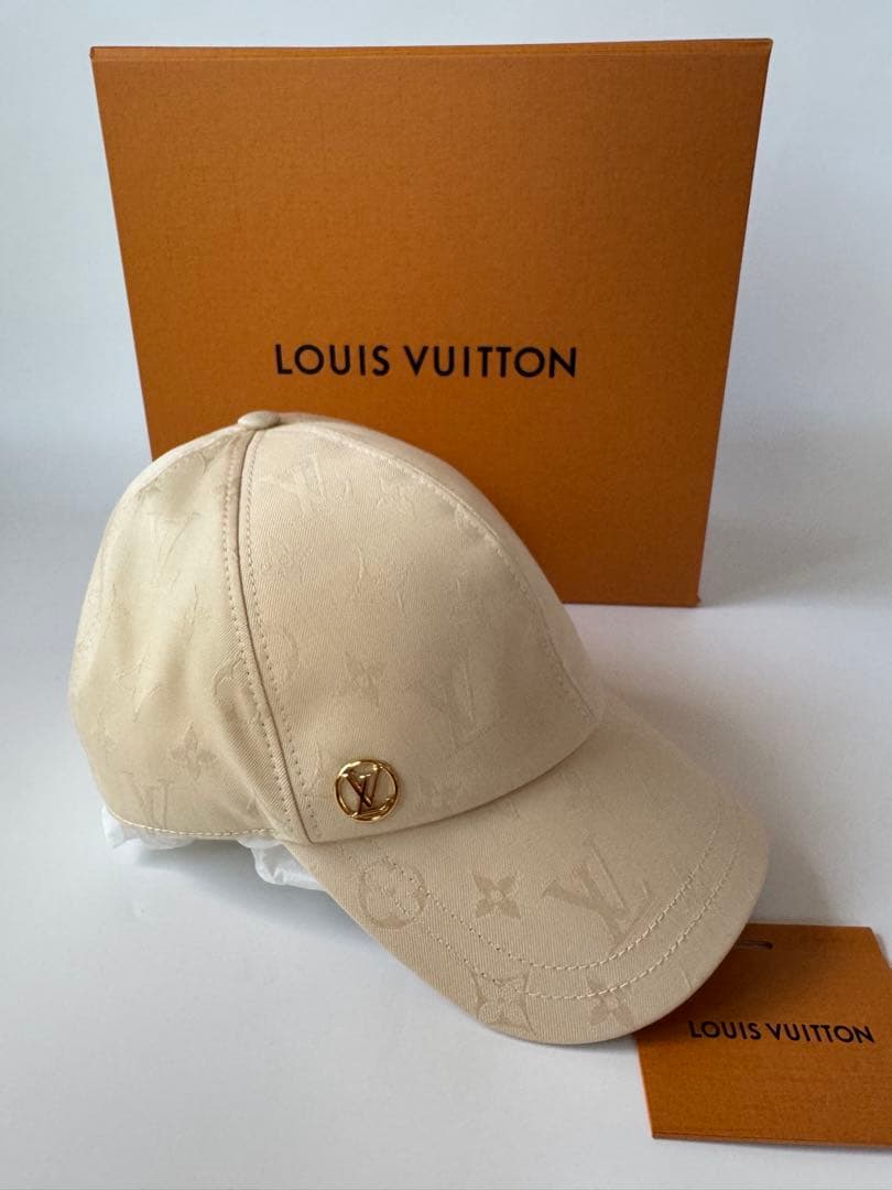 【美品】ルイヴィトン キャップ LVマイン モノグラム ベージュ 箱付