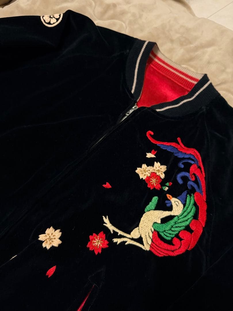 ２面用 別珍 Cropped Heads スカル 日本 スカジャン unisex