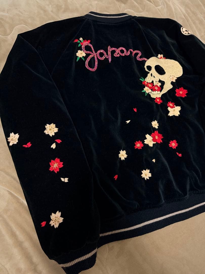 ２面用 別珍 Cropped Heads スカル 日本 スカジャン unisex