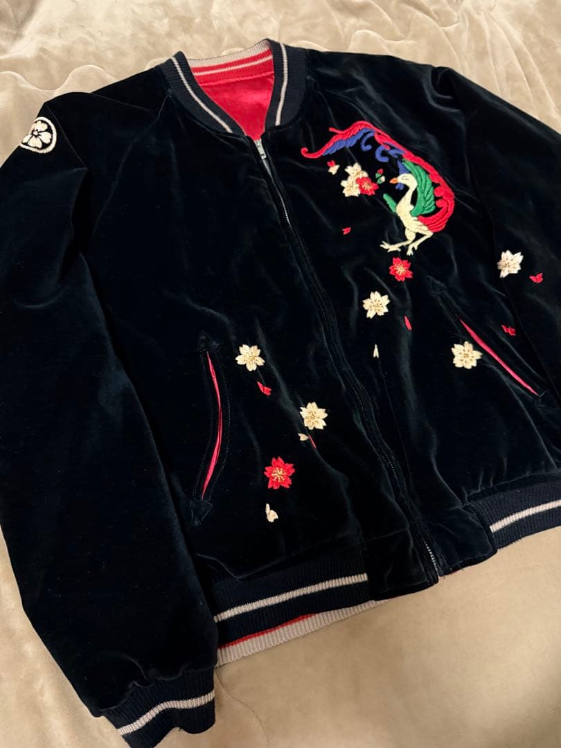 ２面用 別珍 Cropped Heads スカル 日本 スカジャン unisex