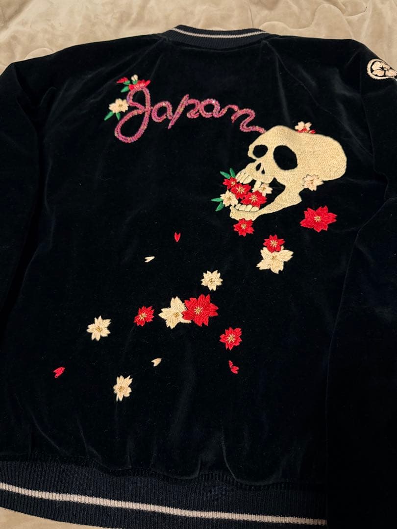 ２面用 別珍 Cropped Heads スカル 日本 スカジャン unisex