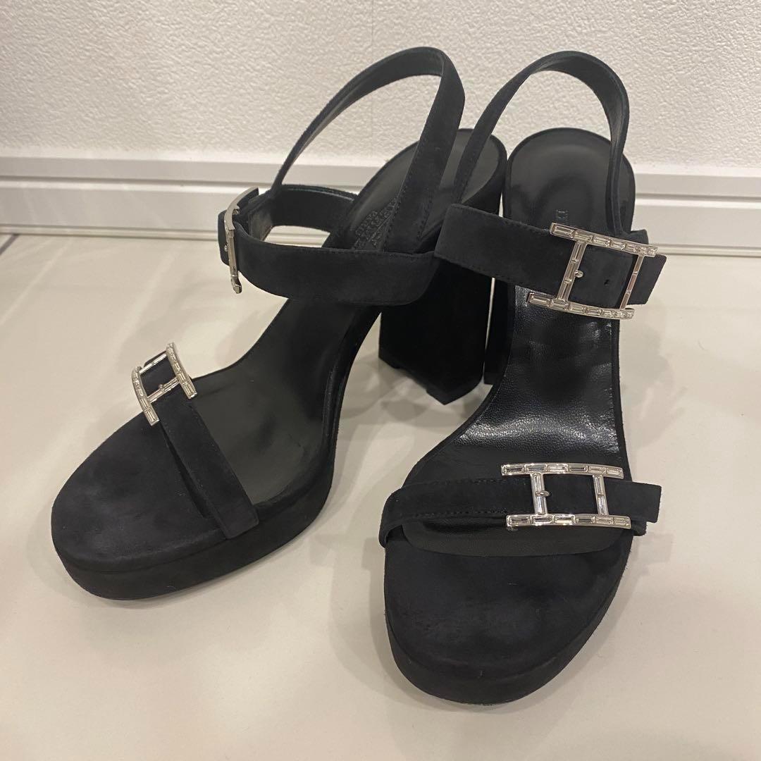 【大SALE】美品・正規品HERMES エルメス サンダル 黒 24cm