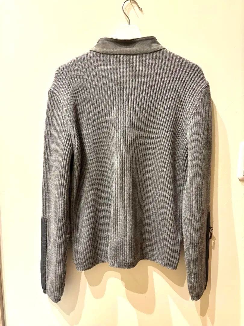 大幅値下げ　美品　ロベルトカバリ　レザー　ニット　ジャケット　Lサイズ