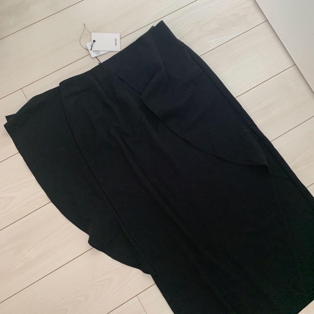 RIM.ARK タグ付き！未使用！フリルデザインタイトスカート　ブラック