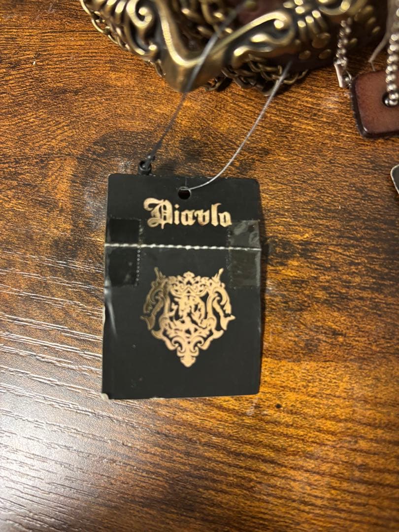 Diablo スタッズチェーンブラウンベルト　タグ付き