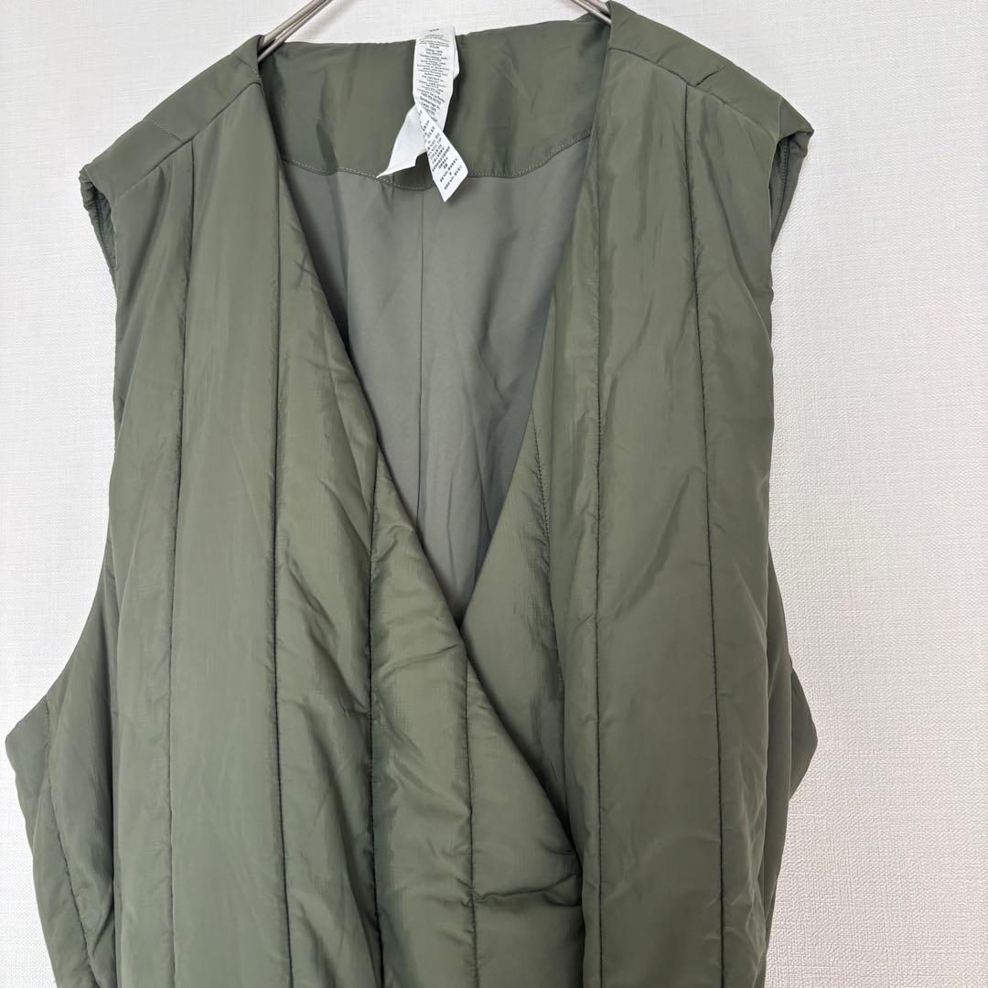 美品 lululemon ルルレモン ロングダウンベスト　カーキ ジレ 中綿　L