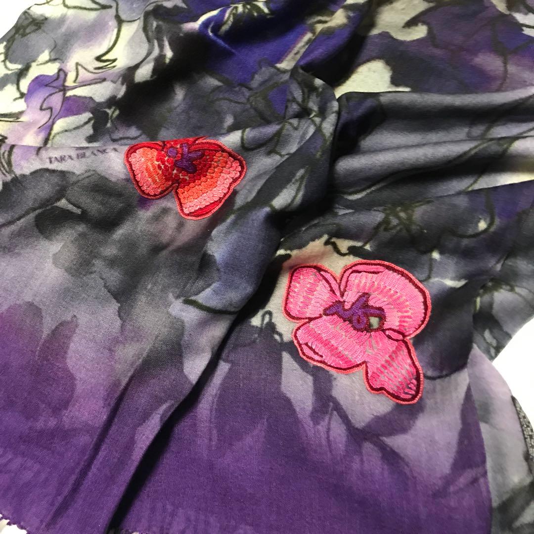 ターラブランカ　未使用　シルクウール　刺繍+染め　maid in India