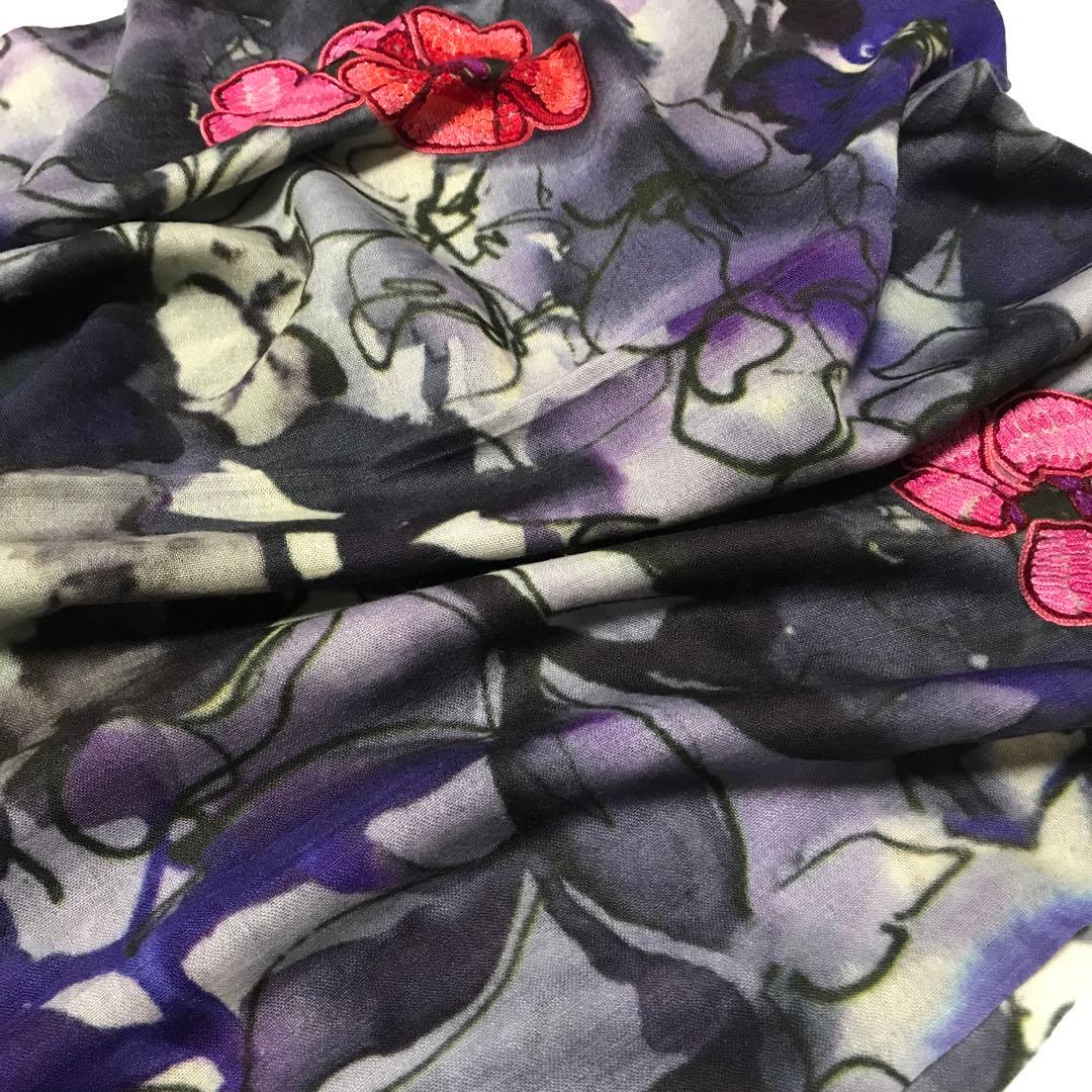 ターラブランカ　未使用　シルクウール　刺繍+染め　maid in India