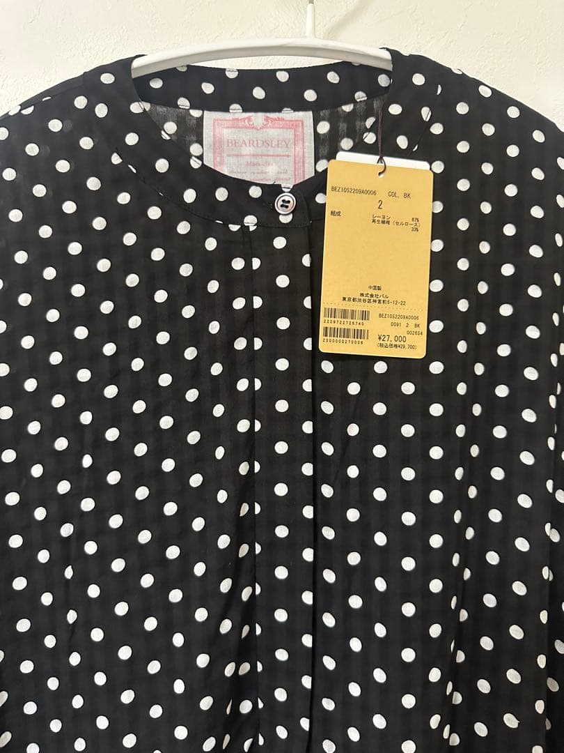BEARDSLEY ビアズリー　ドットギャザーボリューム袖ワンピース