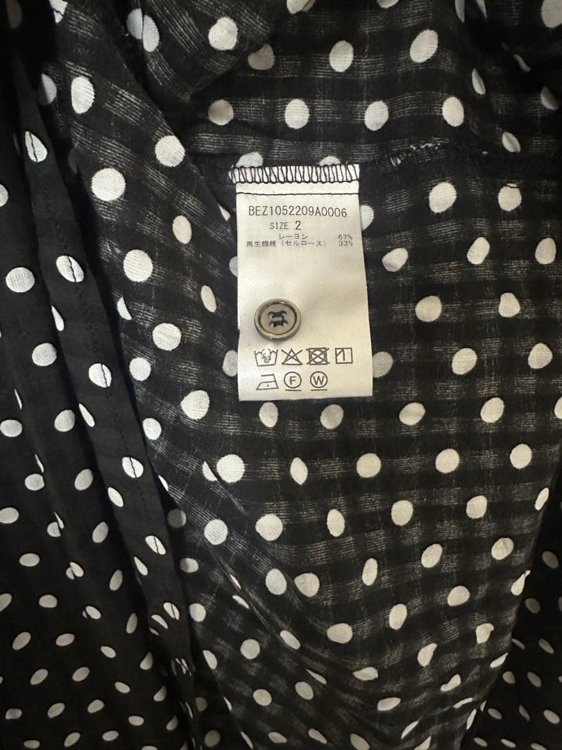 BEARDSLEY ビアズリー　ドットギャザーボリューム袖ワンピース